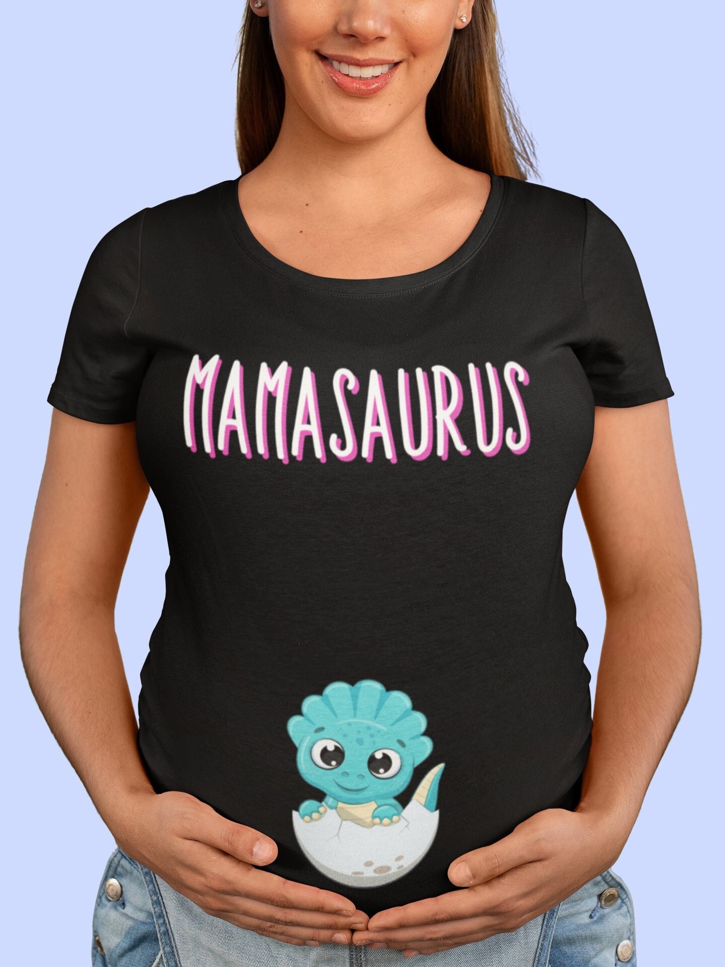 Schwangerschaft Shirt, Mamasaurus Mutterschaft Stil Schwangerschaftansage, Lustiges Schwangere Frau Neues Baby Geschenk von DigitalPrintApparel
