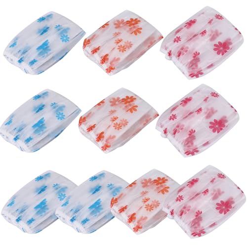 Diheohg 10Pcs Wasserdichte Duschhaube Badehaarabdeckung Elastische Badehut Badekappe für Frauen Badezimmer Wiederverwendbare DuschmüTze von Diheohg