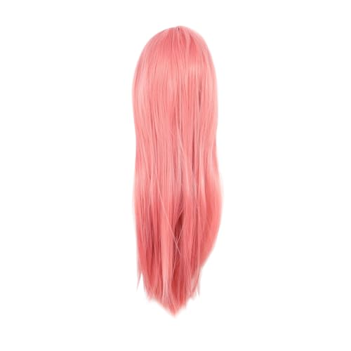 Diheohg 80Cm Lange Gerade Cosplay PerüCke Multicolor WäRme Voll Elastische PerüCken (Rosa) von Diheohg