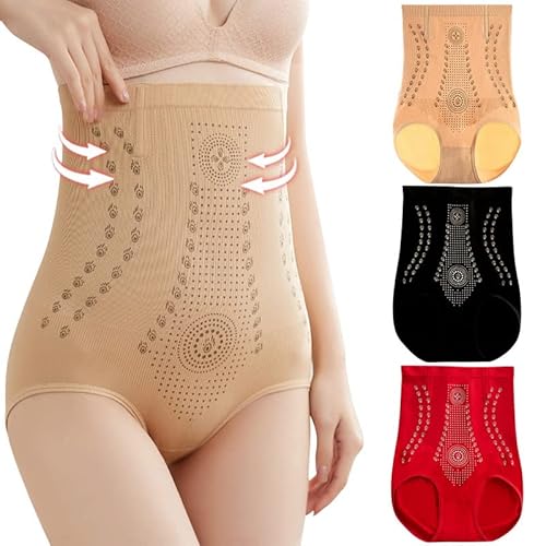 Dihope Damen Korsett Shapewear Waist Trainer Bauchweg Stark Formend Unterbrust Korsage Bauchweggürtel Taillenformer Bauch Weg Body Shaper Corsage,3PCS-Schwarz+Hautfarbe+Rot,L/XL von Dihope