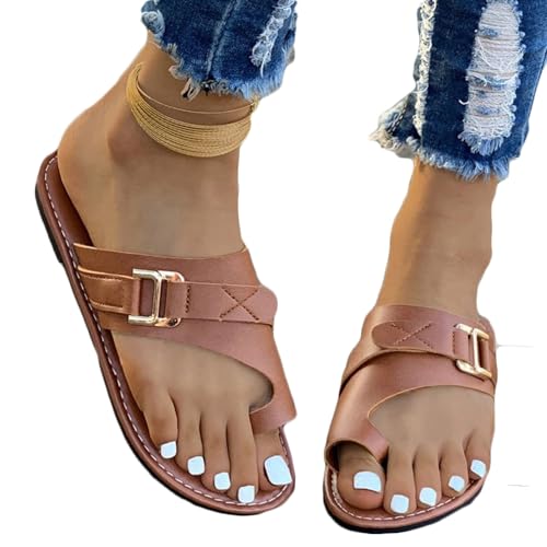 Bequeme Damensandalen zur Ballenkorrektur für den großen Zeh der Frau, rutschfeste Sandalen zur Linderung von Ballenzehen, Sommersandalen zur Korrektur von Ballenzehen für Damen(Brown,41 EU) von Dihou88