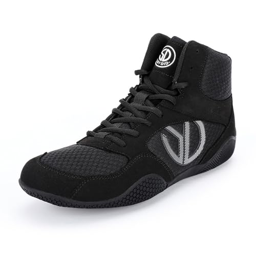 Dihou88 Atmungsaktive Boxschuhe für Unisex-Erwachsene, Wrestlingschuhe mit Gummisohle für Herren, leicht, bequem, für Powerlifting und Gewichtheben im Fitnessstudio(Black,42 EU) von Dihou88