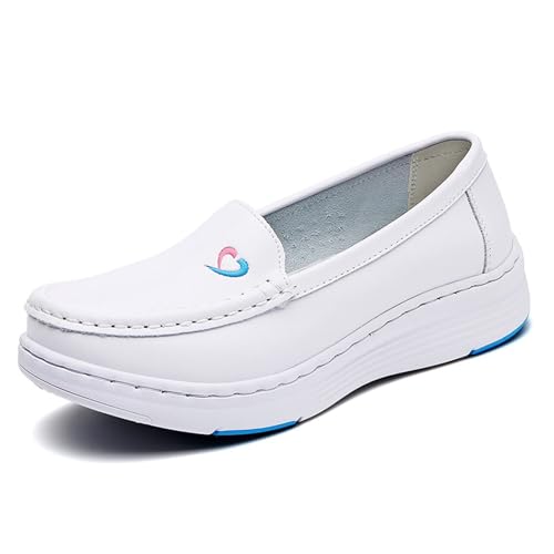 Dihou88 Bequeme Krankenschwesterschuhe für Damen, Krankenpflegeschuhe Damen, leichtes medizinisches Schuhwerk, rutschfest, lässig mit herausnehmbarer Polster-Innensohle(Blue,40 EU) von Dihou88
