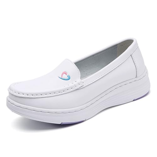 Dihou88 Bequeme Krankenschwesterschuhe für Damen, Krankenpflegeschuhe Damen, leichtes medizinisches Schuhwerk, rutschfest, lässig mit herausnehmbarer Polster-Innensohle(Purple,36 EU) von Dihou88