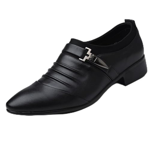 Dihou88 Herrenschuhe Lack, Ausgehöhlte Schuhe, Bequem, Für Hochzeiten, Kirche, Büro, Abschlussball(Black,37 EU) von Dihou88