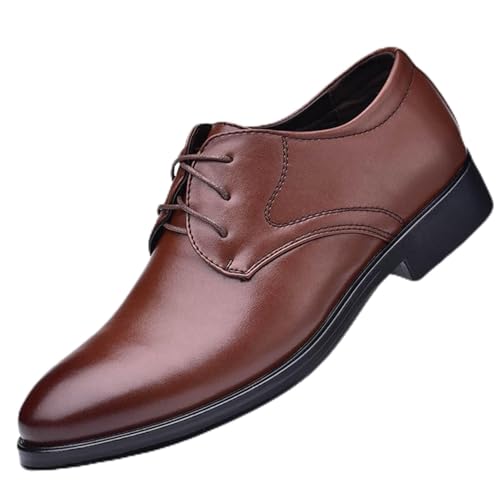 Dihou88 Kleiderschuhe Männer leicht, Patent, Kleiderschuhe bequem, atmungsaktiv, formell(Brown,44 EU) von Dihou88
