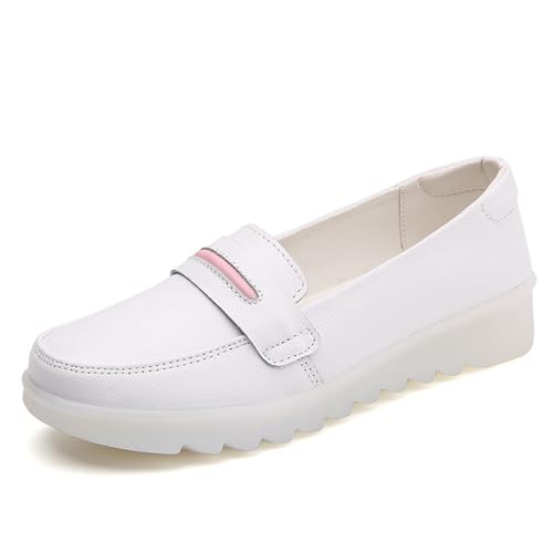 Dihou88 Stillschuhe für Damen, lässiges, wasserabweisendes Leder, zum Reinschlüpfen, einfaches An- und Ausziehen, ganztägiger (39 EU) von Dihou88