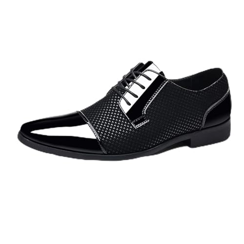 Dihou88 Wasserabweisende, rutschfeste Herrenschuhe, verschleißfest, für Business und Derby-Anlässe(Black,42 EU) von Dihou88