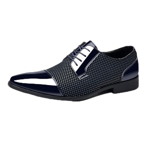 Dihou88 Wasserabweisende, rutschfeste Herrenschuhe, verschleißfest, für Business und Derby-Anlässe(Blue,39 EU) von Dihou88