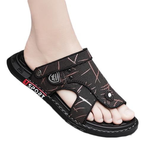 Modische Ballenzehen-Korrektursandalen für Herren, atmungsaktive Herrensandalen zur Linderung von Ballenzehen, Slip-On-Gehsandalen zur Korrektur von mit geteilten Zehen für Herrensandalen(Brown,40 EU) Modische Ballenzehen-Korrektursandalen für Herren, atmungsaktive Herrensandalen zur Linderung von Ballenzehen, Slip-On-Gehsandalen zur Korrektur von mit geteilten Zehen für Herrensandalen(Brown,40 EU) von Dihou88