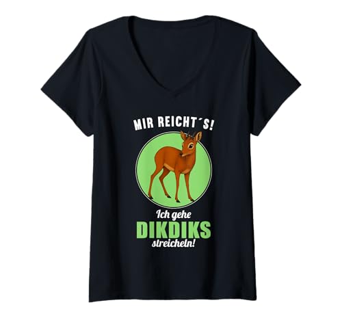 Damen Dikdiks Dikdik T-Shirt mit V-Ausschnitt von Dikdiks Dikdik Tier Shop
