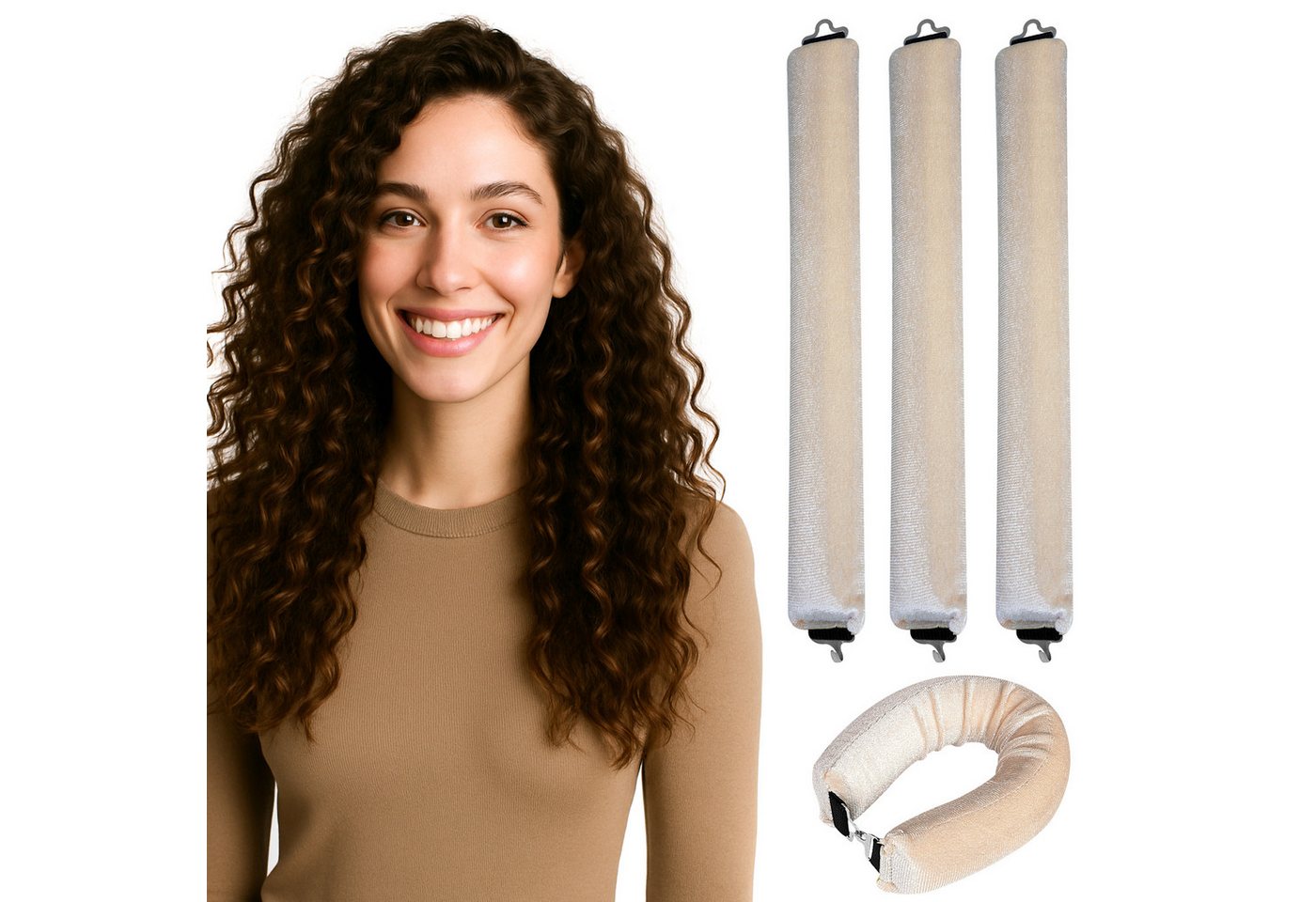 Dilara Lockenwickler 3er Set - Weiche Samt-Haarroller für natürliche & voluminöse Wellen, Schonend, biegsam & handgefertigt für gesunde Locken, ganz ohne Hitze von Dilara
