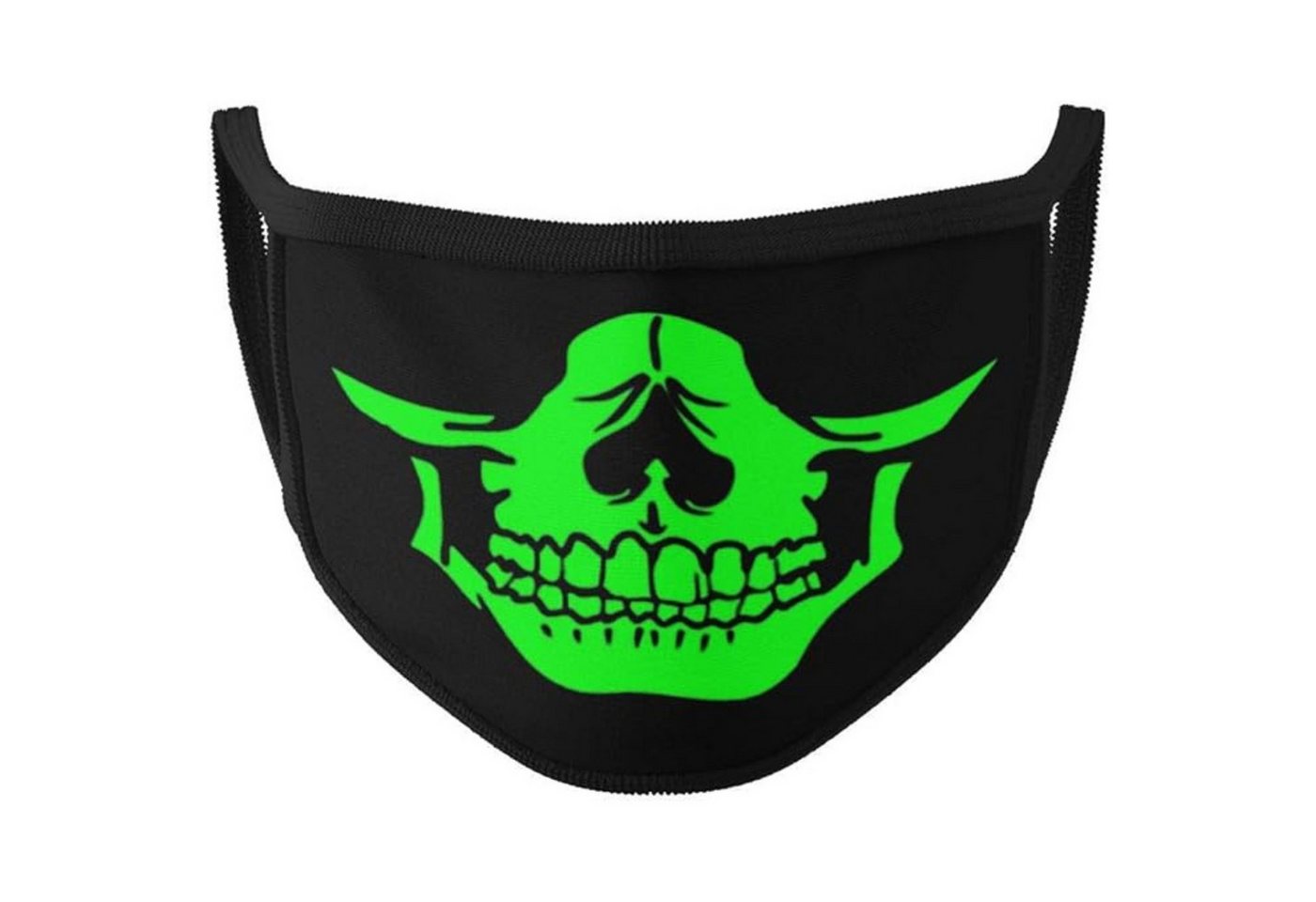 Dilara Mund-Nasen-Masken mit leuchtendem Motiv für Gesicht & Mund, Maske Schwarz mit Glow-Motiv, Glow-in-the-dark Effekt von Dilara