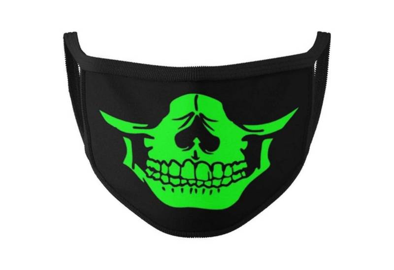 Dilara Mund-Nasen-Masken mit leuchtendem Motiv für Gesicht & Mund, Maske Schwarz mit Glow-Motiv, Glow-in-the-dark Effekt von Dilara