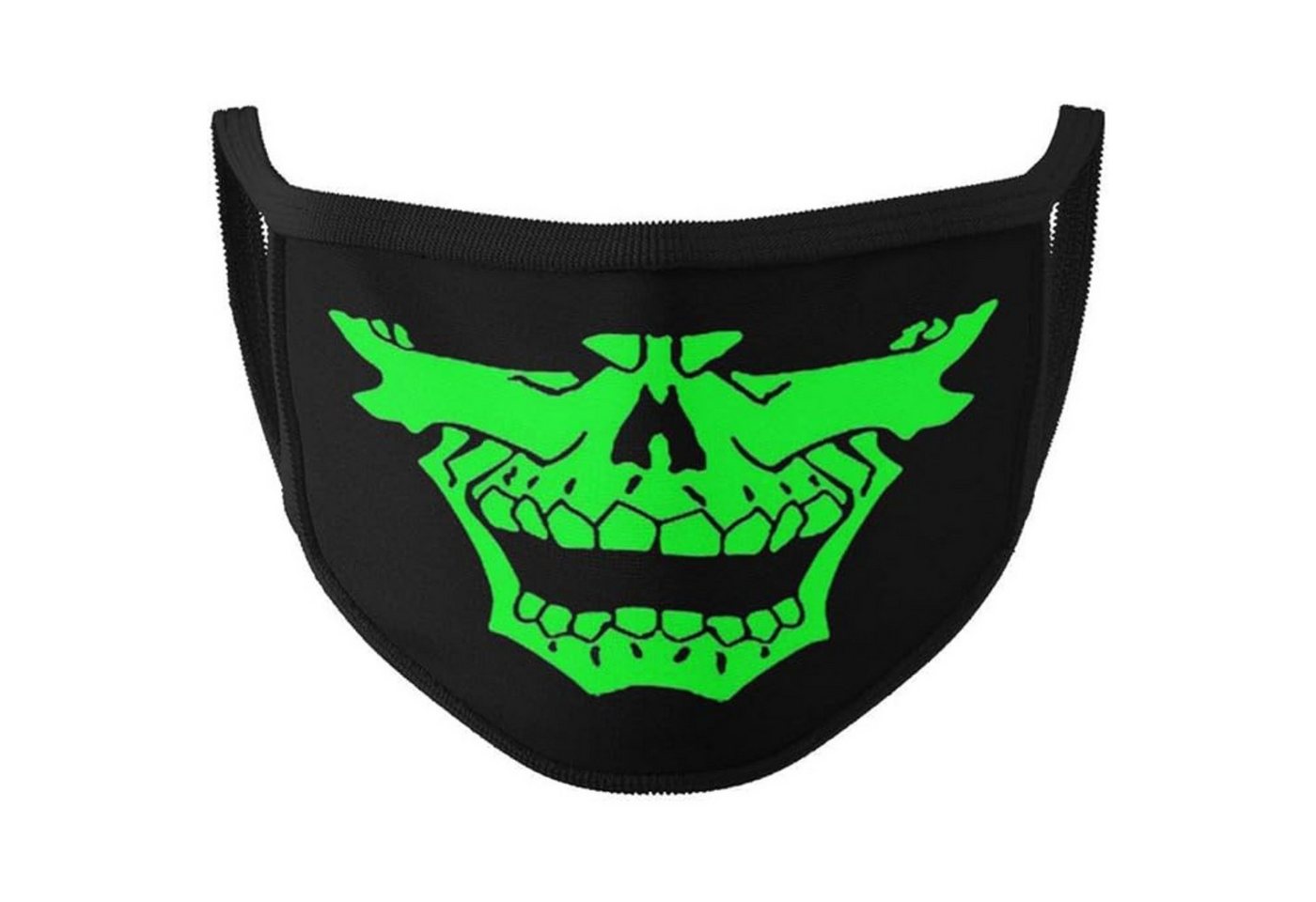 Dilara Mund-Nasen-Masken mit leuchtendem Motiv für Gesicht & Mund, Maske Schwarz mit Glow-Motiv, Glow-in-the-dark Effekt von Dilara