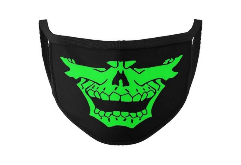 Dilara Mund-Nasen-Masken mit leuchtendem Motiv für Gesicht & Mund, Maske Schwarz mit Glow-Motiv, Glow-in-the-dark Effekt von Dilara