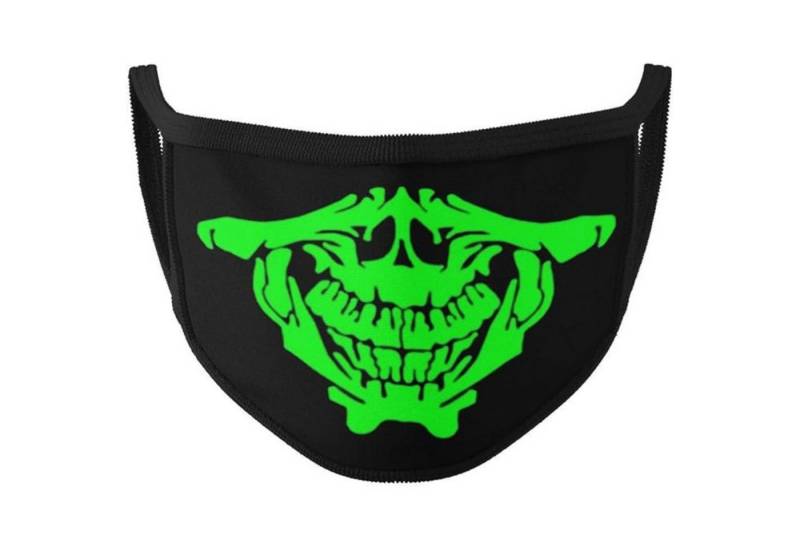 Dilara Mund-Nasen-Masken mit leuchtendem Motiv für Gesicht & Mund, Maske Schwarz mit Glow-Motiv, Glow-in-the-dark Effekt von Dilara