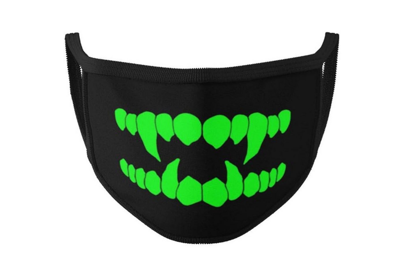Dilara Mund-Nasen-Masken mit leuchtendem Motiv für Gesicht & Mund, Maske Schwarz mit Glow-Motiv, Glow-in-the-dark Effekt von Dilara