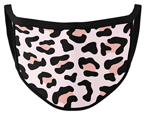 Handgefertigte Design Gesichtsmaske - Fashion Maske Leo Print Muster aus Stoff mit Motiv - Alltagsmaske aus Baumwolle für Erwachsene (Schmusekatze) von Dilara