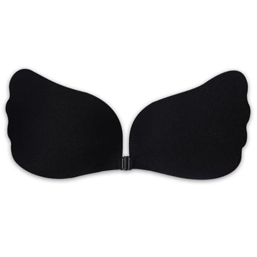 Trägerloser Push-Up-BH selbsthaftend - Unsichtbarer wiederverwendbarer Klebe-BH für rückenfreie Outfits – Sicherer Halt und Volumen (Schwarz, A) von Dilara