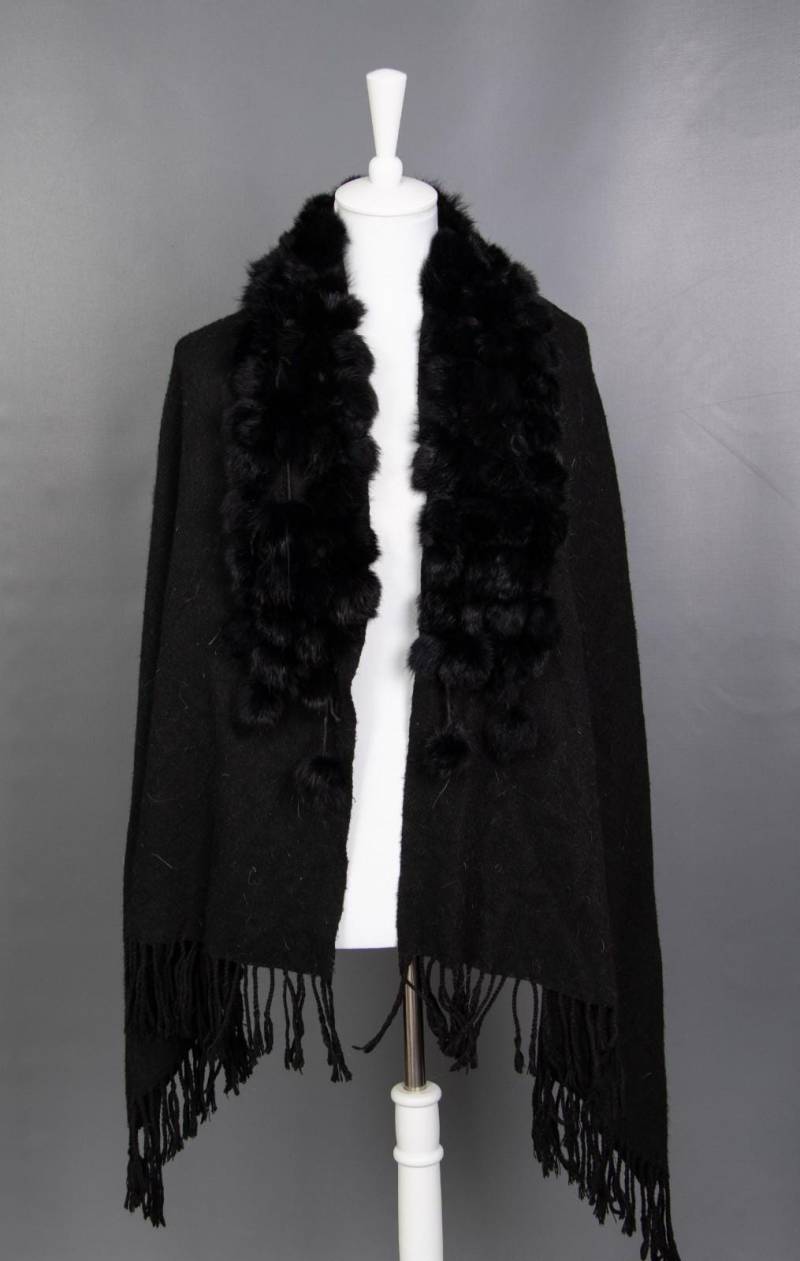 1302 Echte Lapin Wolle Mantel Luxus Pelz Jacke Stola von DilartPlus