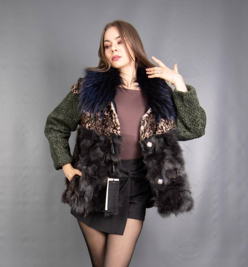 15745 Neu Wunderschöner Echter Anderer Pelz Mantel Luxus Jacke Nerz Fuchsgröße M von DilartPlus