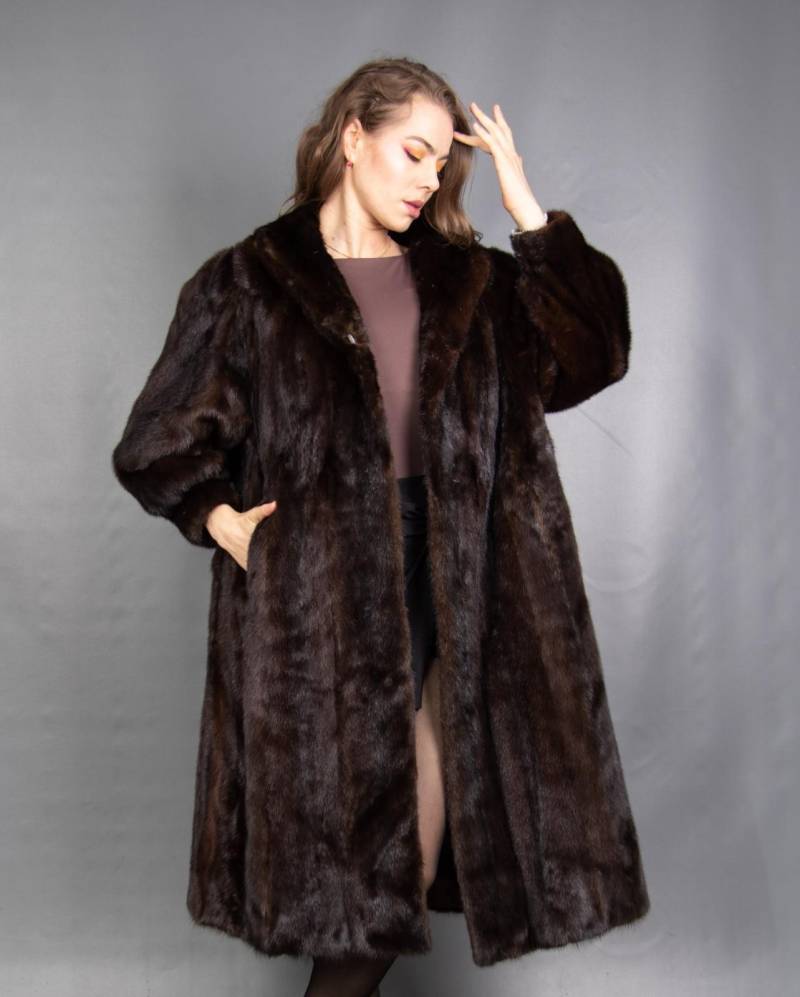 15839 Wunderschöne Echt Nerz Mantel Luxus Pelz Jacke Wunderschöner Größe Xl von DilartPlus