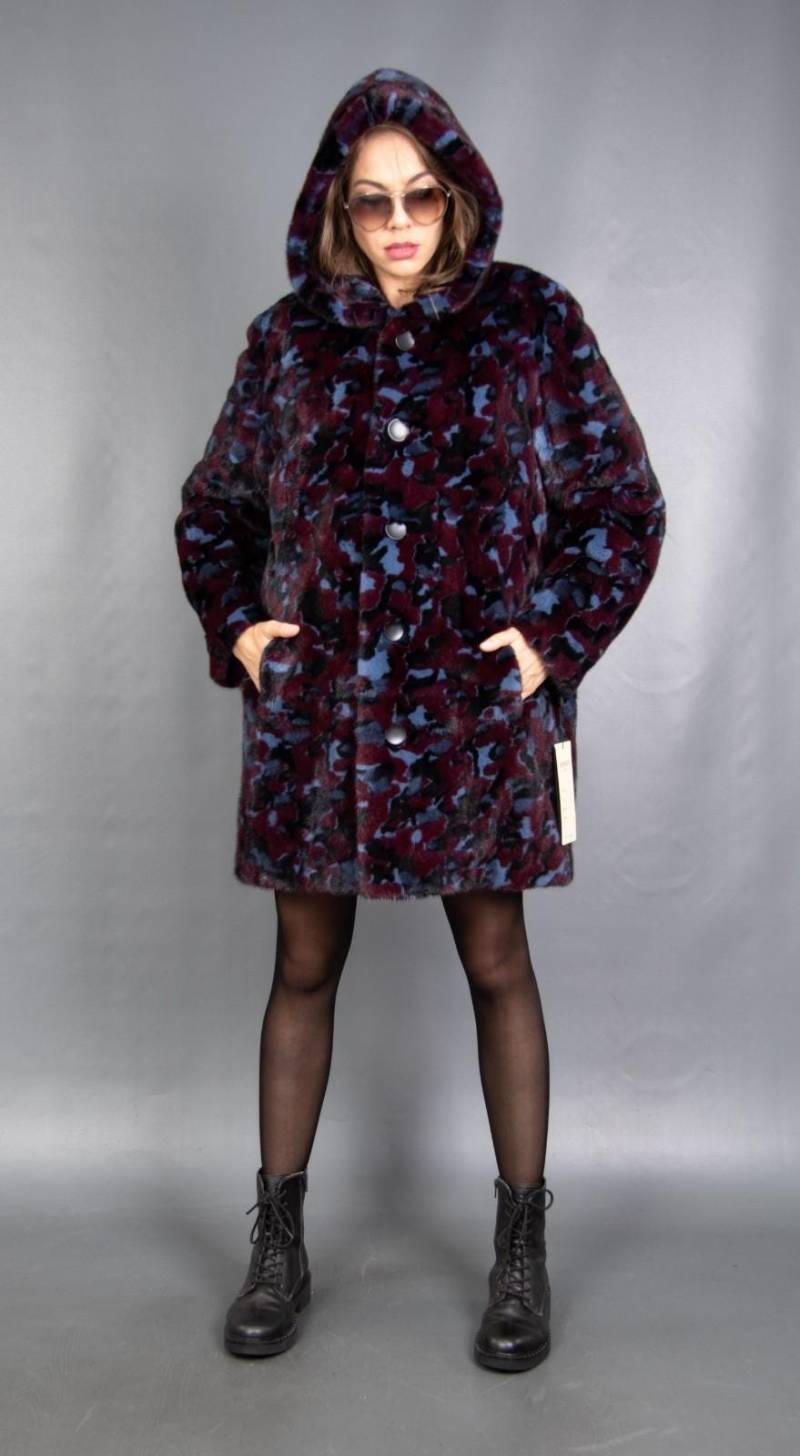 15990 Neu Herren Echt Nafa Nerz Mantel Luxus Pelz Jacke Kapuze Gr.-L von DilartPlus