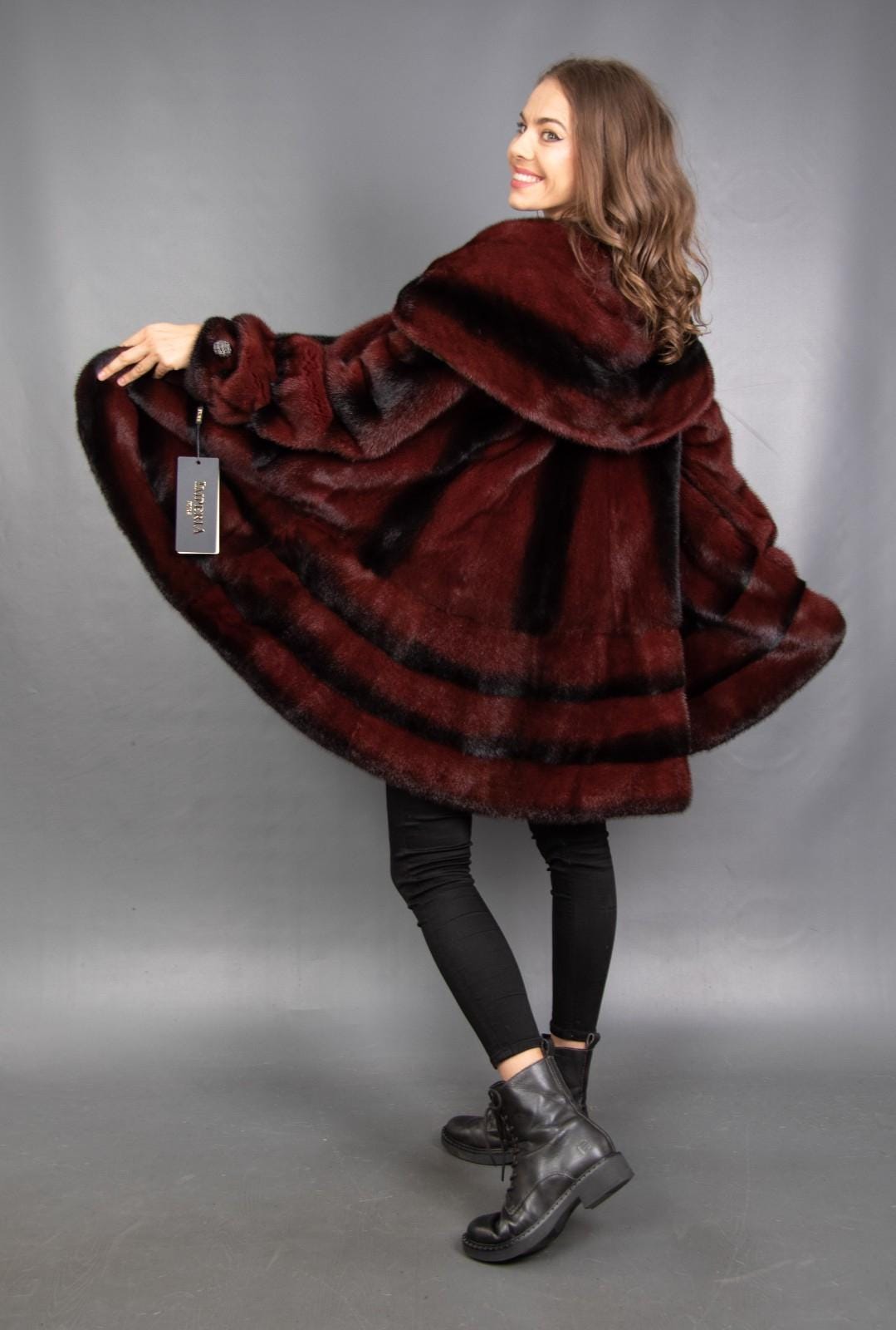 16152 Neu Wunderschöner Nerz Pelz Mantel Jacke Swinger Schöner Look Gr. M von DilartPlus