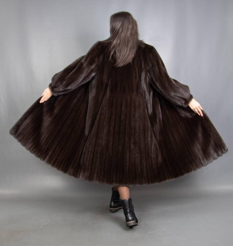 16238 Bezaubernder Echter Nerz Mantel Luxus Pelz Swinger Pelzimitat Gr. L von DilartPlus