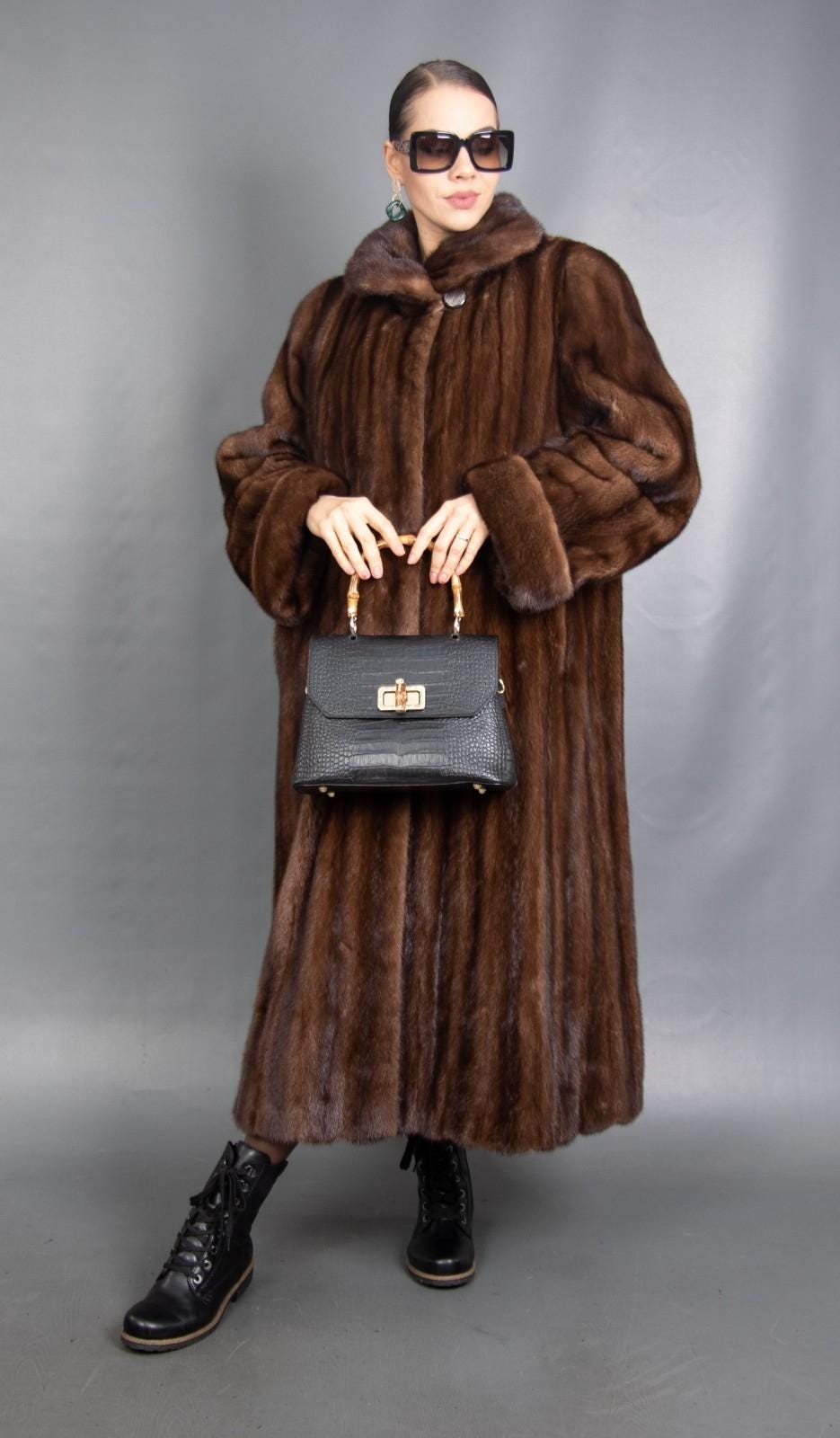 16475 Neu Glamouröser Echt Nerz Mantel Luxus Pelz Jacke Gr. M von DilartPlus