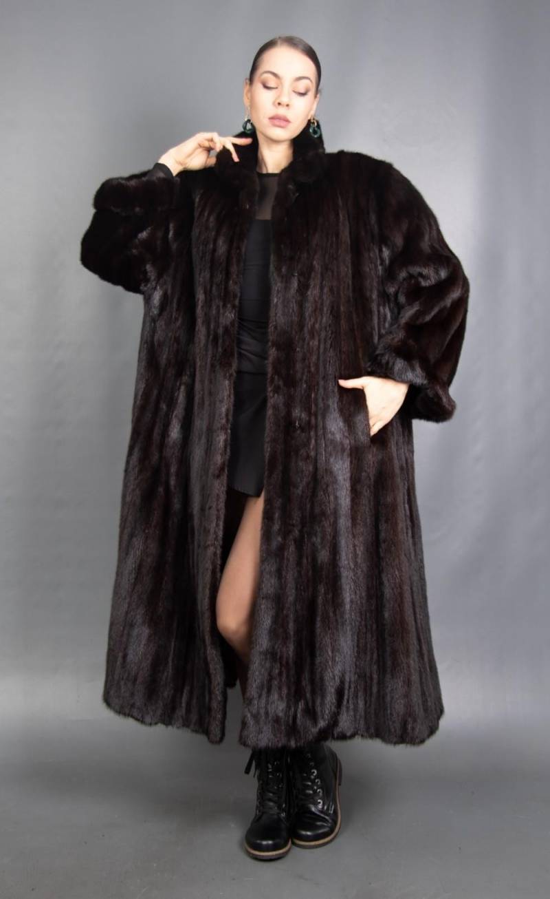 16481 Neu Wunderschöner Echt Nerz Mantel Luxus Pelz Swinger Jacke Größe Xl von DilartPlus