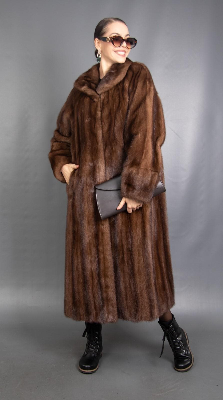 16486 Neu Glamouröser Echt Nerz Mantel Luxus Pelz Jacke Größe M von DilartPlus