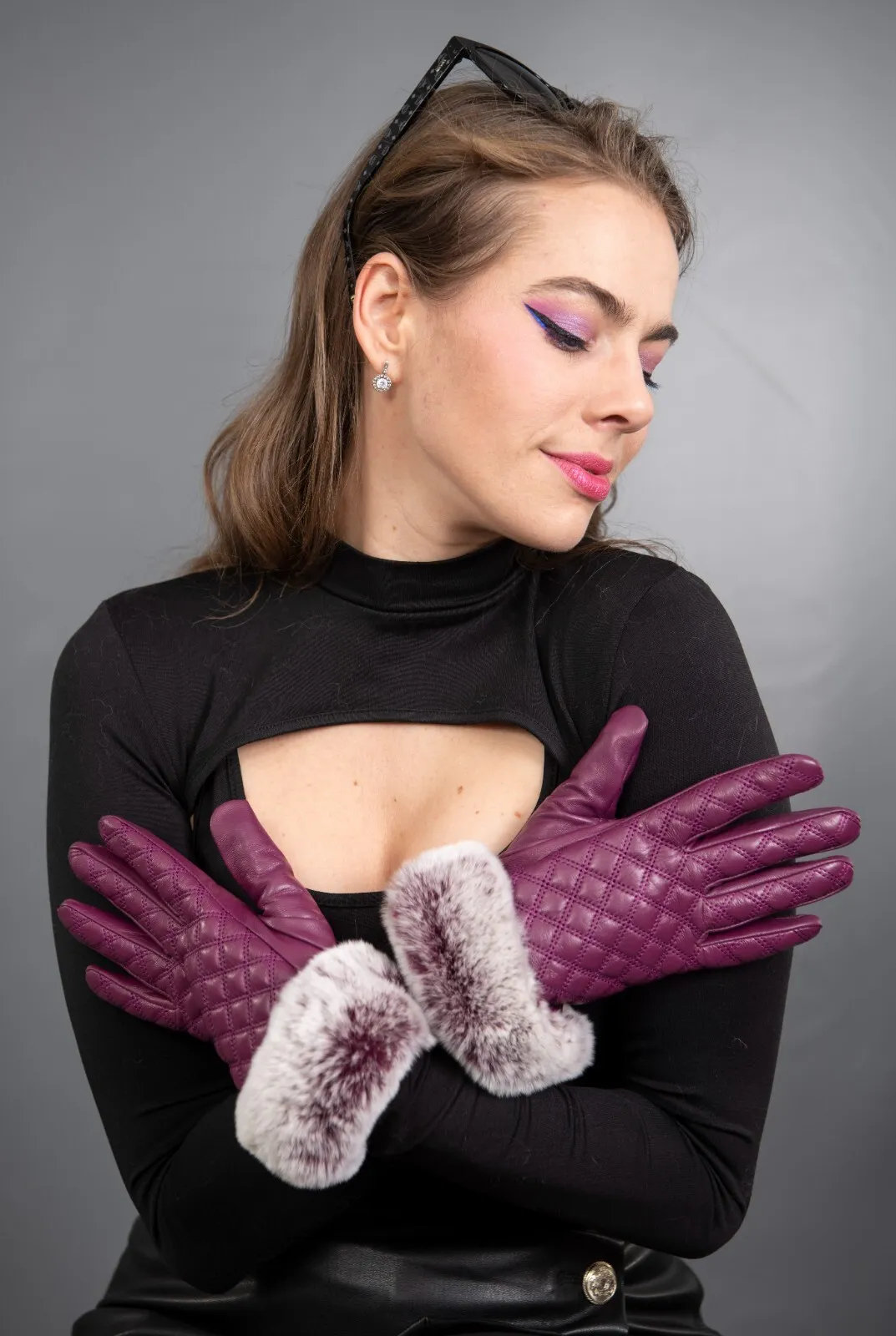 603 Neue Wunderbare Echte Lederhandschuhe Mit Echt Rex Chinchilla Pelz Schönen Look von DilartPlus