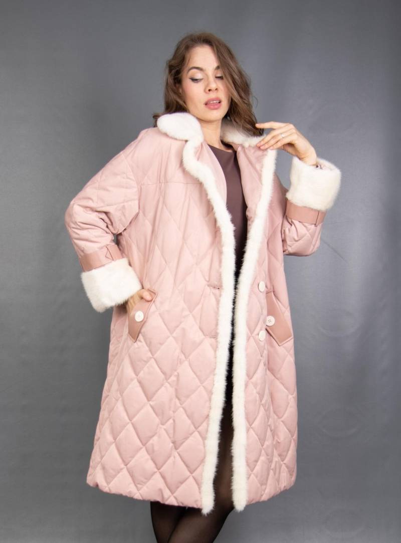 6979 Neu Bezaubernder Mantel Reak Nerz Luxus Pelzjacke Schöner Look Pelz Gr. L von DilartPlus