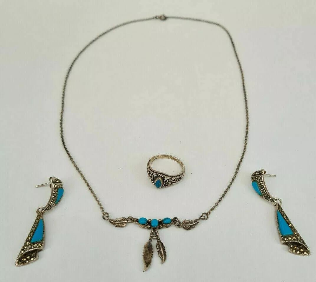 Wunderschönes Set Halskette Ohrringe 925 Silber Kette Wunderschönes Set Halskette Ohrringe 925 Silber Kette von DilartPlus