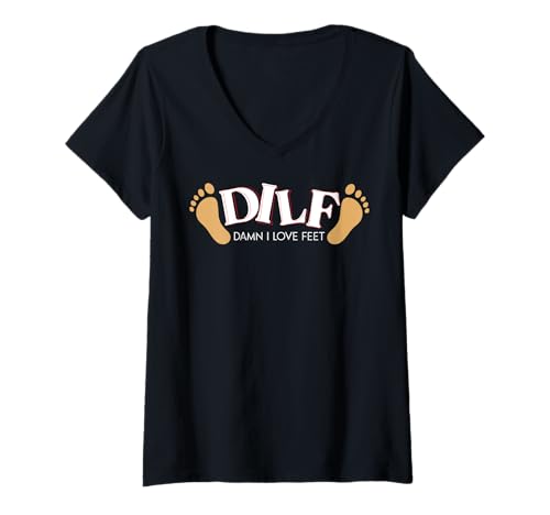 Damen Lustige Sprüche DILF T-Shirt mit V-Ausschnitt Damen Lustige Sprüche DILF T-Shirt mit V-Ausschnitt von Dilf Gifts and Apparel & Accessories