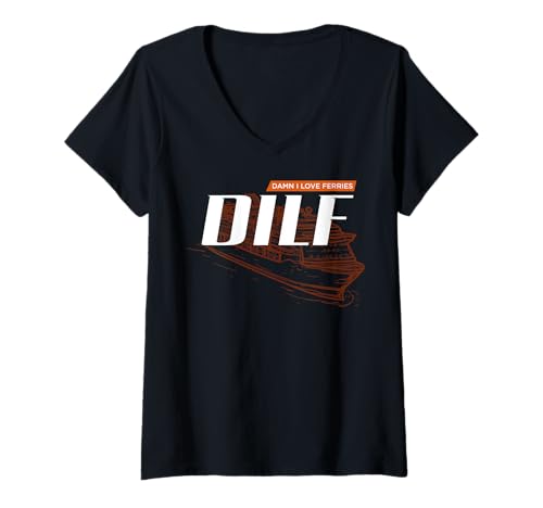 Damen Lustige Sprüche DILF T-Shirt mit V-Ausschnitt Damen Lustige Sprüche DILF T-Shirt mit V-Ausschnitt von Dilf Gifts and Apparel & Accessories