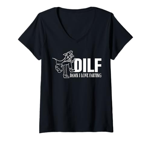Damen Lustige Sprüche DILF T-Shirt mit V-Ausschnitt Damen Lustige Sprüche DILF T-Shirt mit V-Ausschnitt von Dilf Gifts and Apparel & Accessories