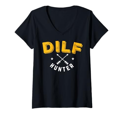 Damen Lustige Sprüche DILF T-Shirt mit V-Ausschnitt Damen Lustige Sprüche DILF T-Shirt mit V-Ausschnitt von Dilf Gifts and Apparel & Accessories