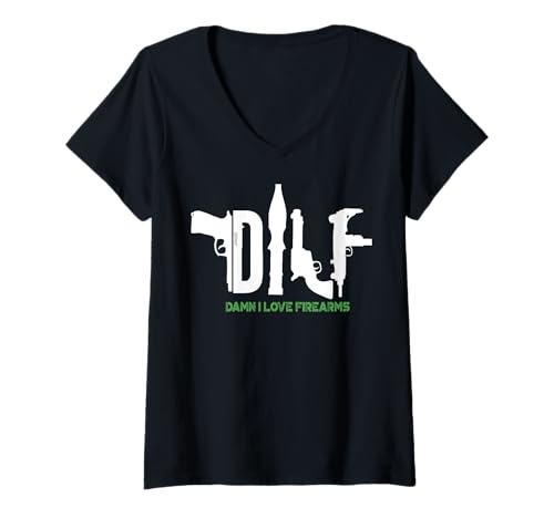 Damen Lustige Sprüche DILF T-Shirt mit V-Ausschnitt Damen Lustige Sprüche DILF T-Shirt mit V-Ausschnitt von Dilf Gifts and Apparel & Accessories