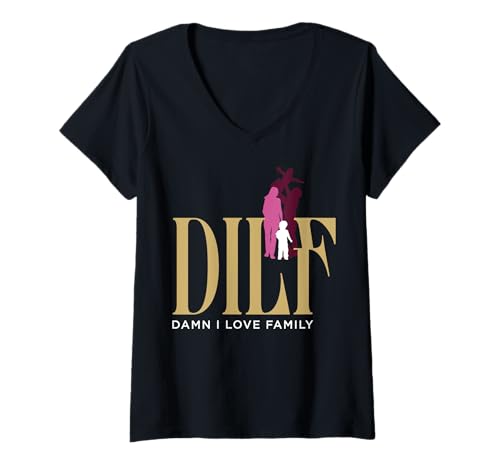 Damen Lustige Sprüche DILF T-Shirt mit V-Ausschnitt Damen Lustige Sprüche DILF T-Shirt mit V-Ausschnitt von Dilf Gifts and Apparel & Accessories