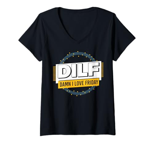 Damen Lustige Sprüche DILF T-Shirt mit V-Ausschnitt Damen Lustige Sprüche DILF T-Shirt mit V-Ausschnitt von Dilf Gifts and Apparel & Accessories