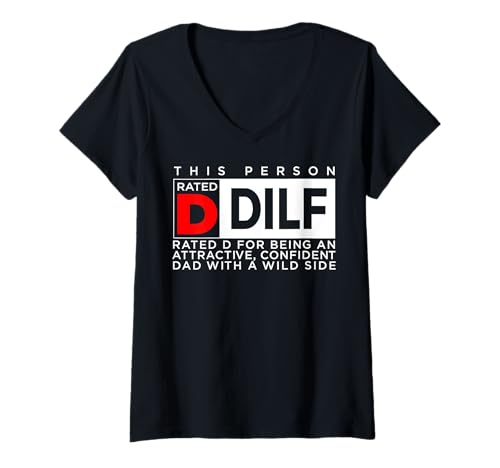 Damen Lustige Sprüche DILF T-Shirt mit V-Ausschnitt Damen Lustige Sprüche DILF T-Shirt mit V-Ausschnitt von Dilf Gifts and Apparel & Accessories