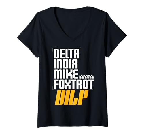 Damen Lustige Sprüche DILF T-Shirt mit V-Ausschnitt Damen Lustige Sprüche DILF T-Shirt mit V-Ausschnitt von Dilf Gifts and Apparel & Accessories