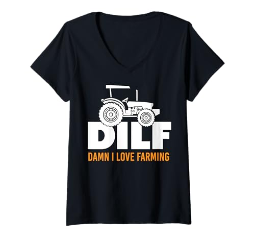 Damen Lustige Sprüche DILF T-Shirt mit V-Ausschnitt Damen Lustige Sprüche DILF T-Shirt mit V-Ausschnitt von Dilf Gifts and Apparel & Accessories