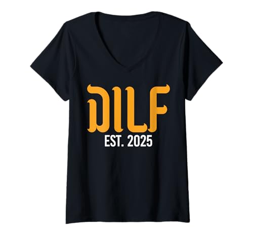 Damen Lustige Sprüche DILF T-Shirt mit V-Ausschnitt Damen Lustige Sprüche DILF T-Shirt mit V-Ausschnitt von Dilf Gifts and Apparel & Accessories