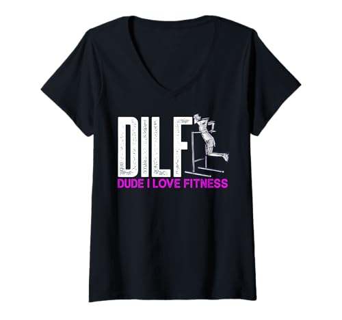 Damen Lustige Sprüche DILF T-Shirt mit V-Ausschnitt Damen Lustige Sprüche DILF T-Shirt mit V-Ausschnitt von Dilf Gifts and Apparel & Accessories