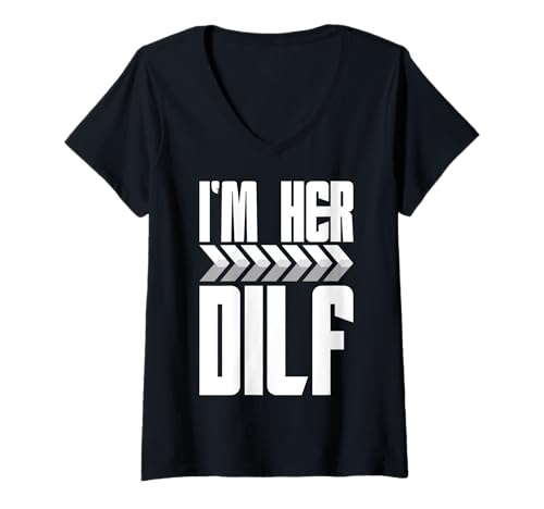 Damen Lustige Sprüche DILF T-Shirt mit V-Ausschnitt Damen Lustige Sprüche DILF T-Shirt mit V-Ausschnitt von Dilf Gifts and Apparel & Accessories