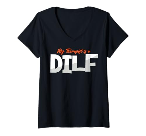 Damen Lustige Sprüche DILF T-Shirt mit V-Ausschnitt Damen Lustige Sprüche DILF T-Shirt mit V-Ausschnitt von Dilf Gifts and Apparel & Accessories